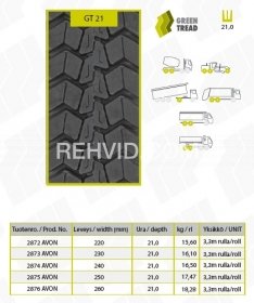 315/80R22.5 GT21 MICH1 Taastatud rehv